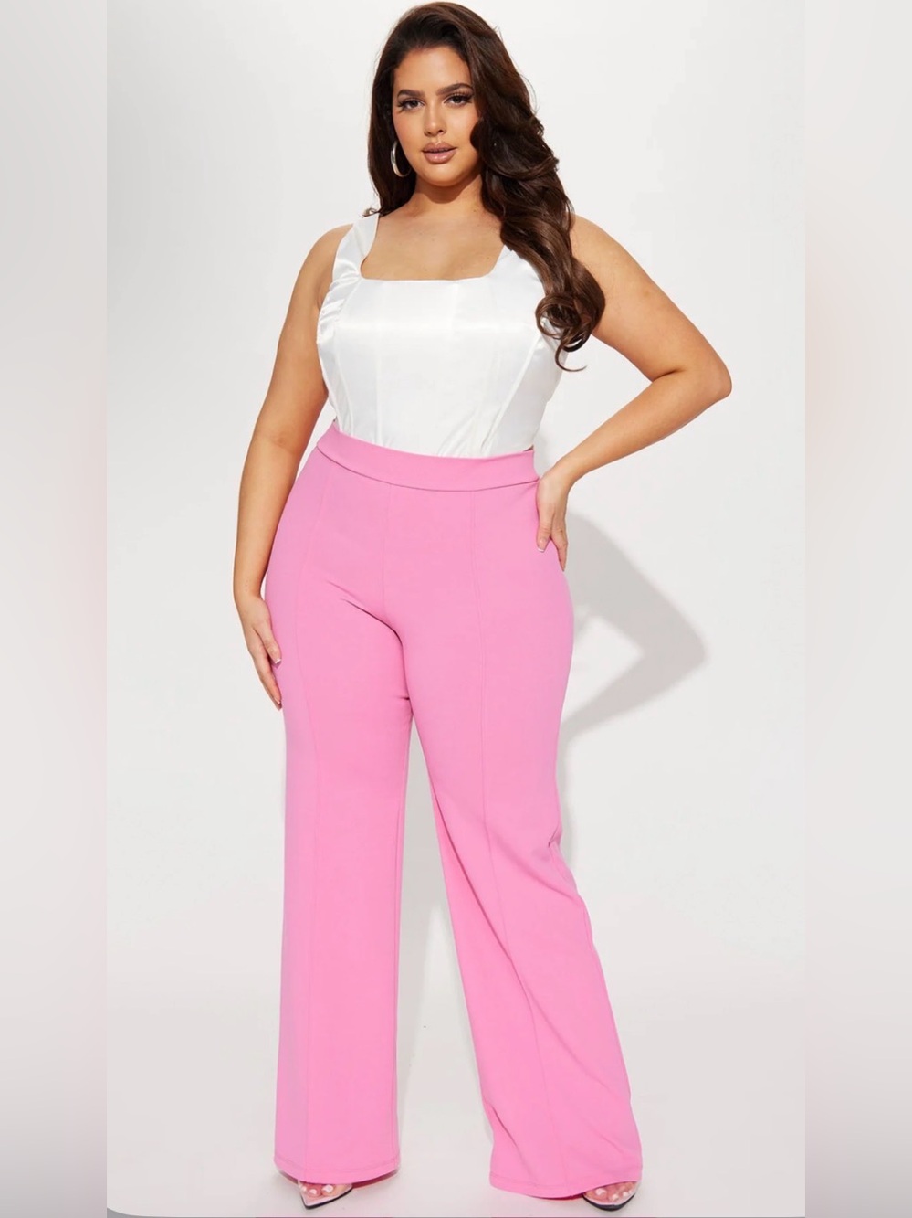 Fashion Nova Rose/Mauve Pink Wide-Leg Pants